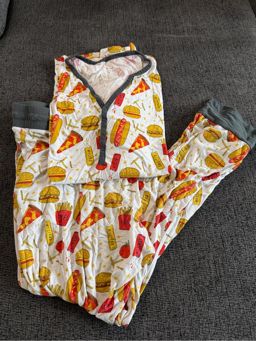 Little Sleepies Women’s Fast Food Printed Pajama Set - Pizza, Burger & Fries